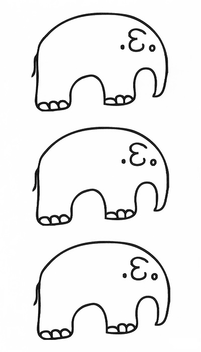 tatouage temporaire éléphant minimaliste